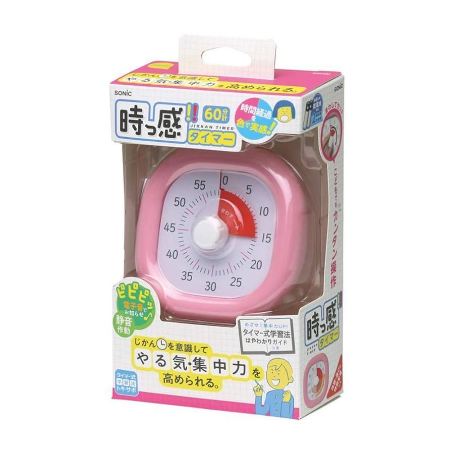 ソニック 時っ感タイマー トキ・サポ 10cm 時間経過を実感 ピンク LV-3062-P