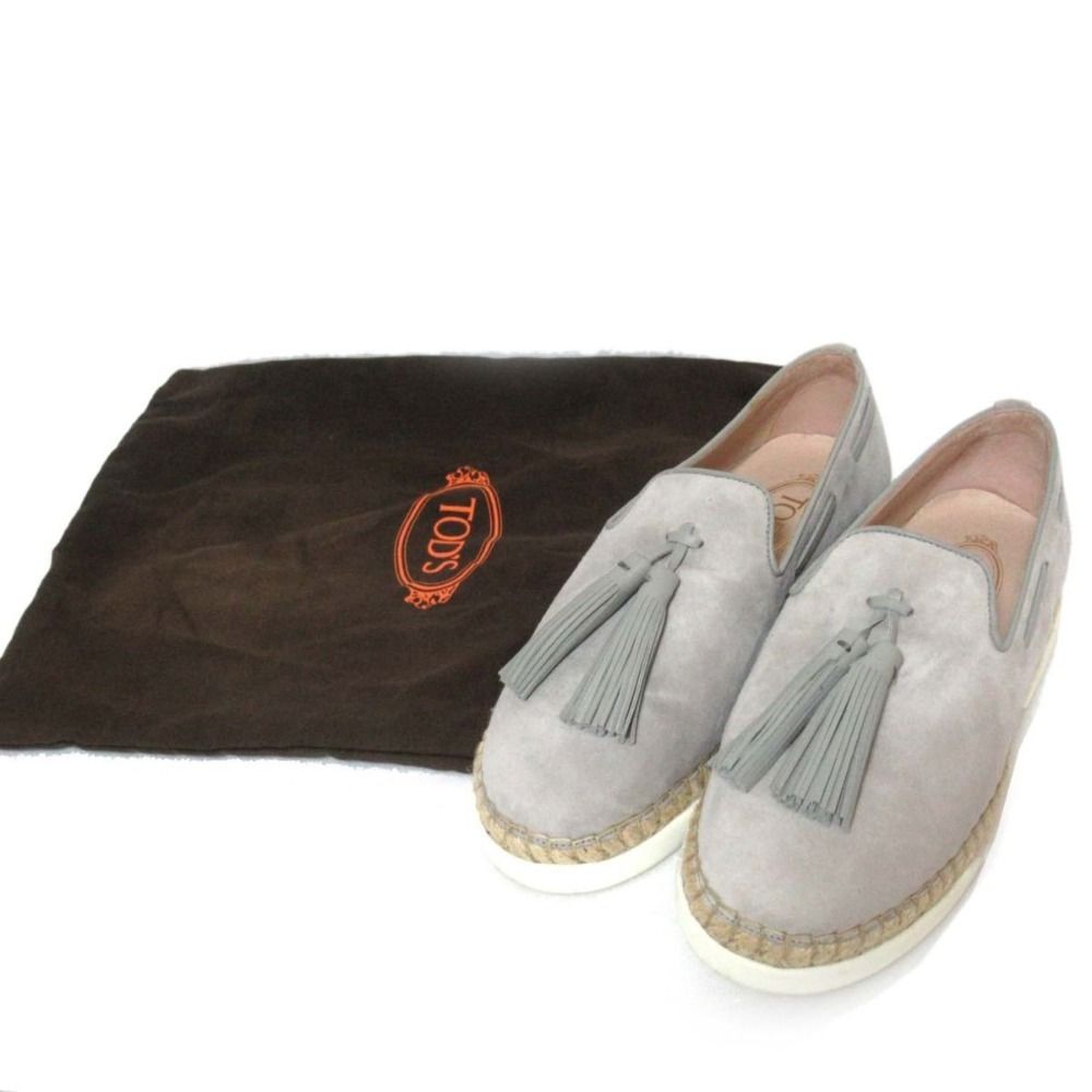 美品 TOD'S トッズ スエード レザー タッセル エスパドリーユ