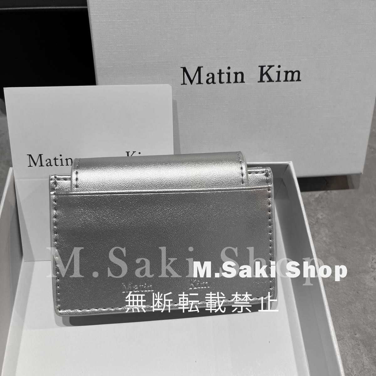 新品 未使用 韓国ファション Matin Kim マーティン キム カードケース ミニ財布 名刺入れ 小銭入れ ボックス付き 男女兼用 おしゃれ  シルバー - メルカリ