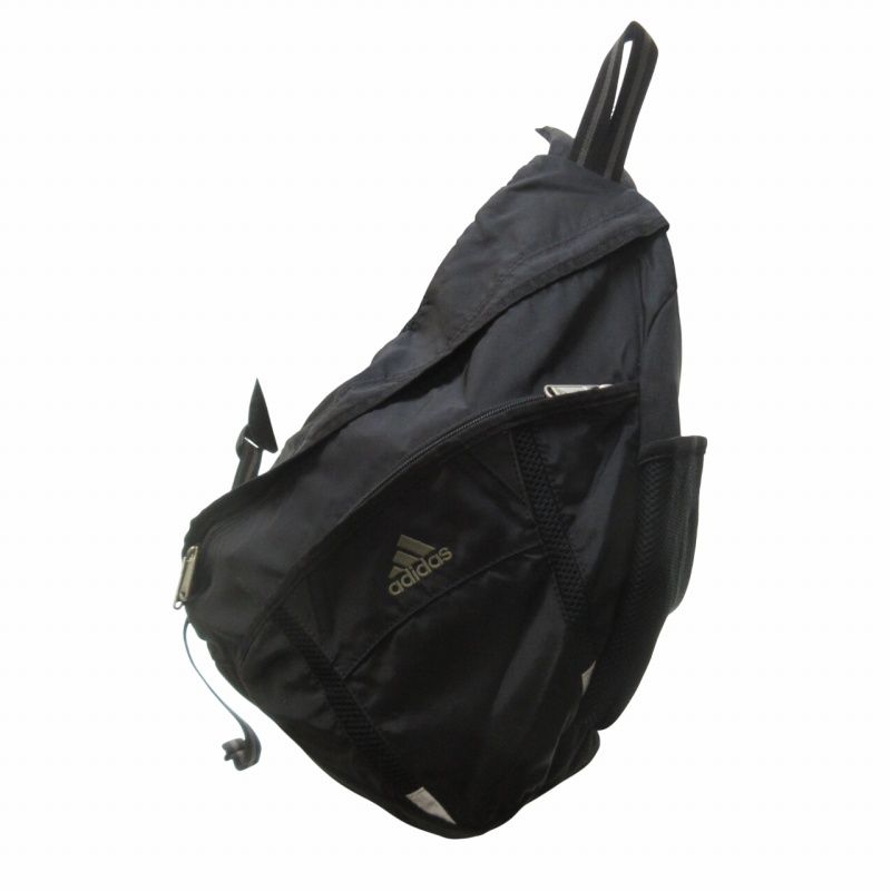 00s アディダス ワンショルダー ボディバッグ ブラックY2K 刺繍ロゴ