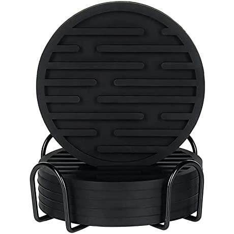 メルカリshops ギノヤ シリコンコースター 6枚入り ドリンクコースター 収納ホルダー付き