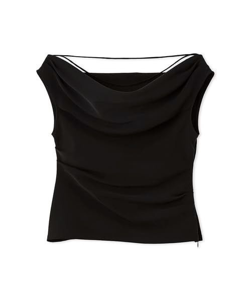 Color ブラック_Size 1_Style 単品 フレイ アイディー アシメドレープブラウス FWFB252107 レディース BLK 1