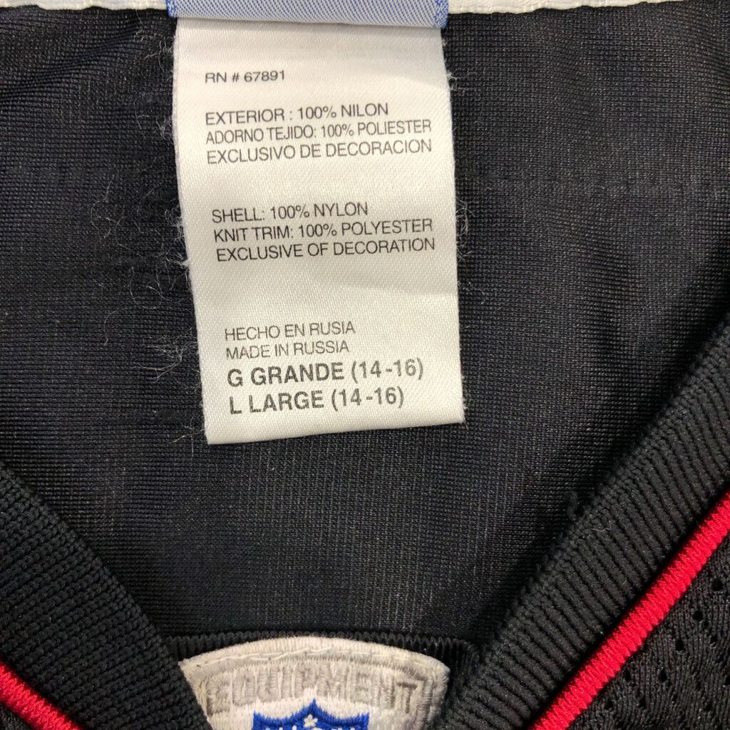 Reebok リーボック NFL アトランタ・ファルコンズ ゲームシャツ ユニフォーム プロチーム アメフト ブラック (キッズ L) 中古 古着 Q5409