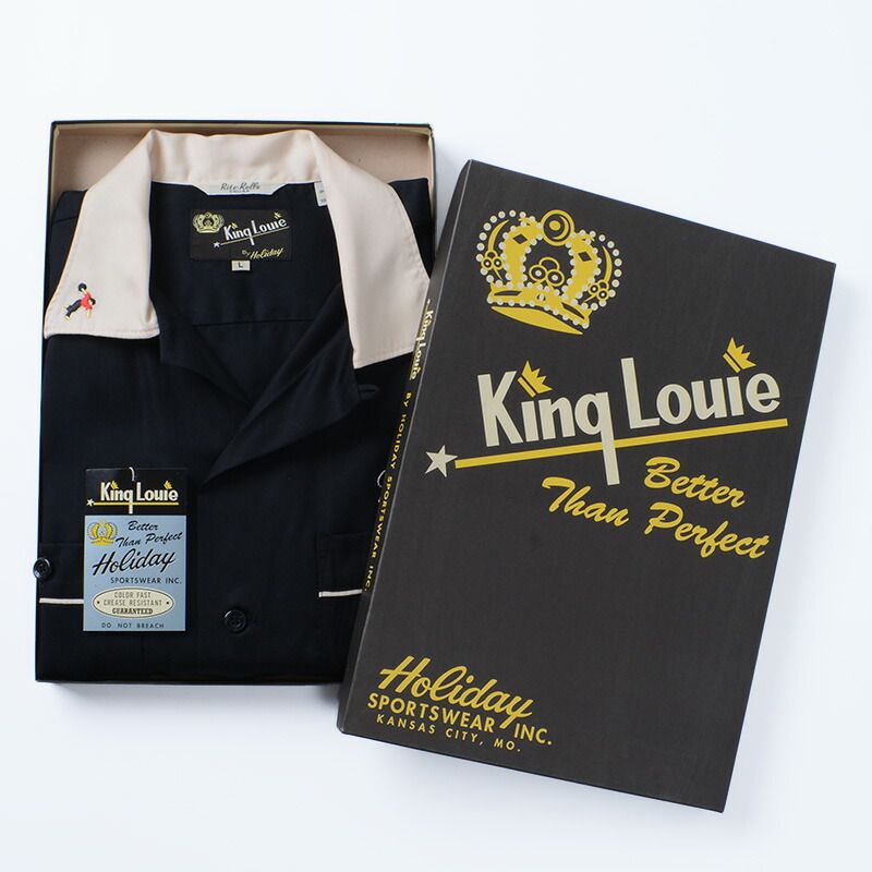 キングルイ レーヨンボーリングシャツ KL34194 サイズL ブラック King Louie fz0226