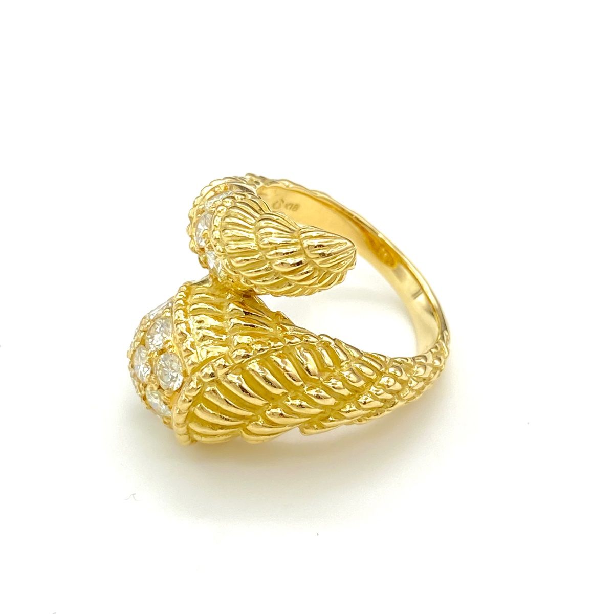 メレダイヤ デザインリング YG イエローゴールド 指輪 リング 13.5号 K18 ダイヤモンド レディース