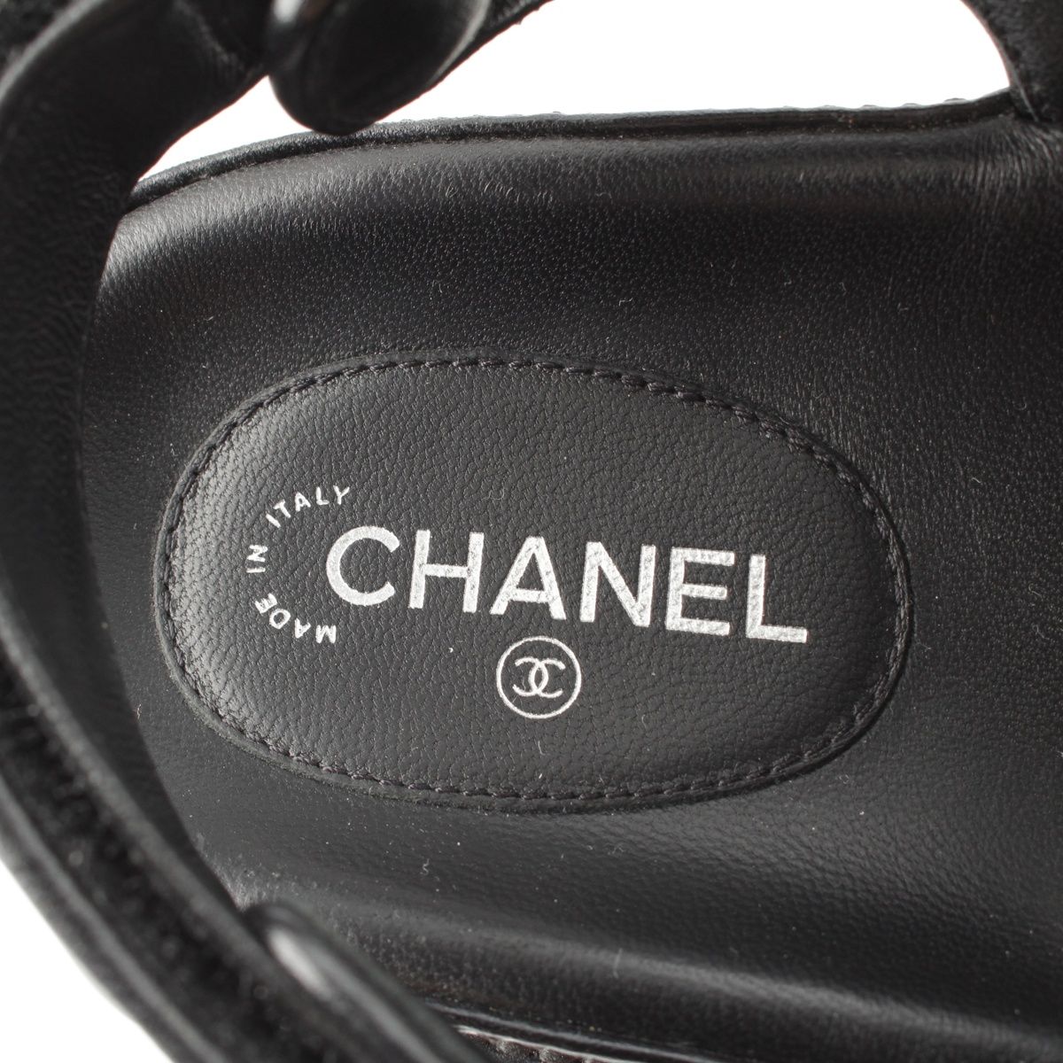 シャネルCHANEL　17P G31848 マトラッセコンフォートスポーツサンダル[LFWP44204] シャネル 17P マトラッセ レザー ココマーク ストラップ コンフォート ベルクロ サンダル シューズ G31848 ブラック 38中古