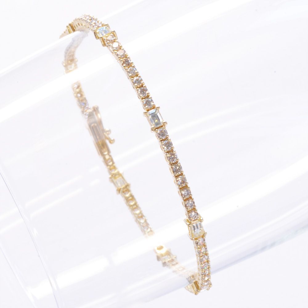 ブレスレット メンズ 18金 K18 18K バゲットカット ダイヤモンド ブレスレット メンズ 18金 K18 18K バゲットカット ダイヤモンド