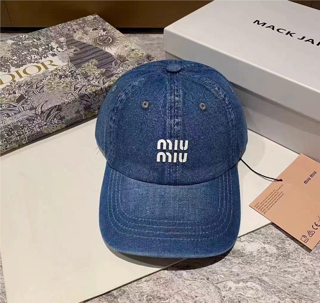ミュウミュウ Miumiu デニム ベースボールキャップ 人気商品 ハンチング帽