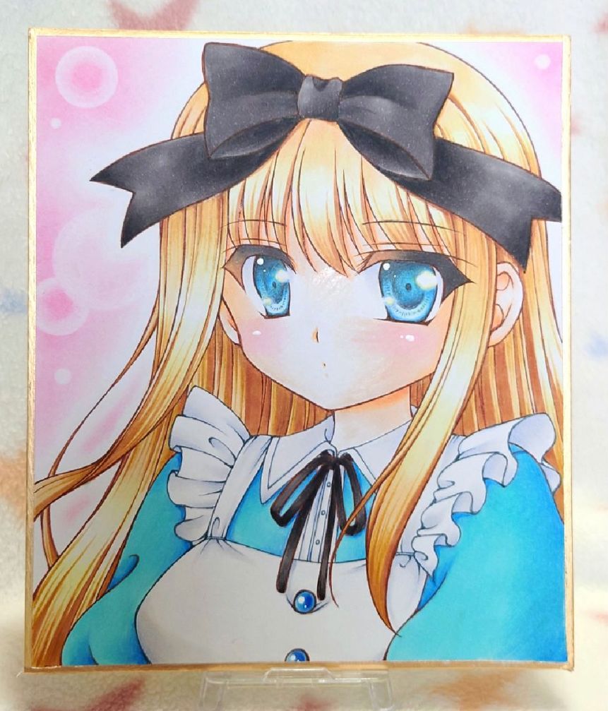 手描きイラストオリジナルアリス色紙