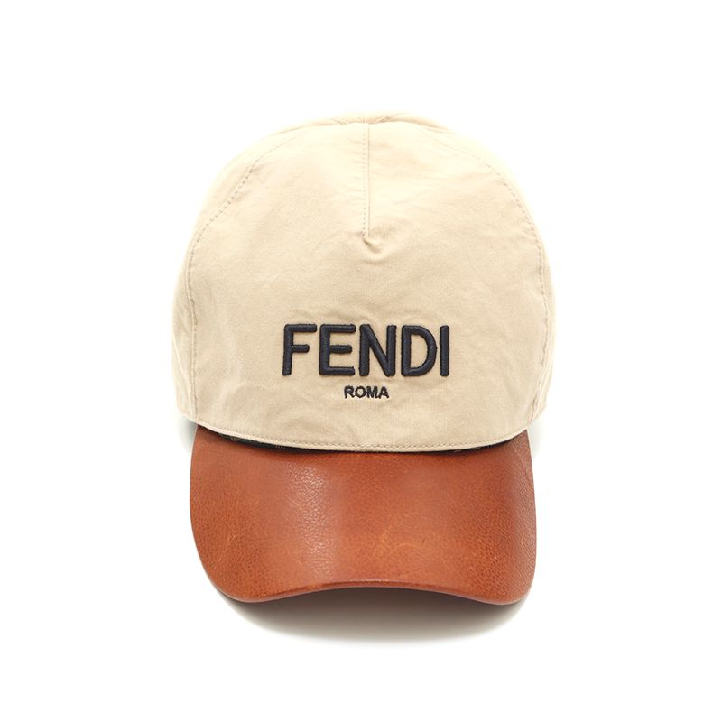 FENDI フェンディ キャップ ズッカ キャンバス レザー リバーシブル