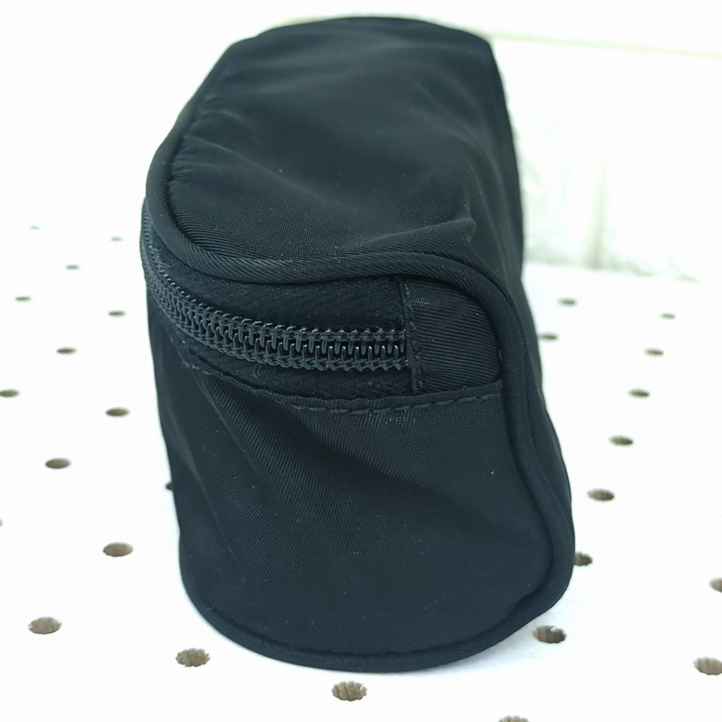 プラダ サテン ナイロン ミニ ポーチ コスメケース ブラック  