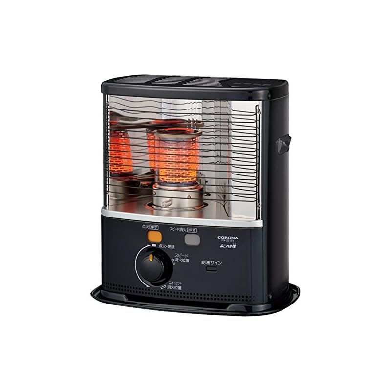 CORONA コロナ 石油ストーブ 日本生産 木造6畳 | コンクリート8畳 まで 電源不要 防災対策 キャンプ タンク容量3.7L ワンタッチ給油 ダークグレー RX-22YA HD 0