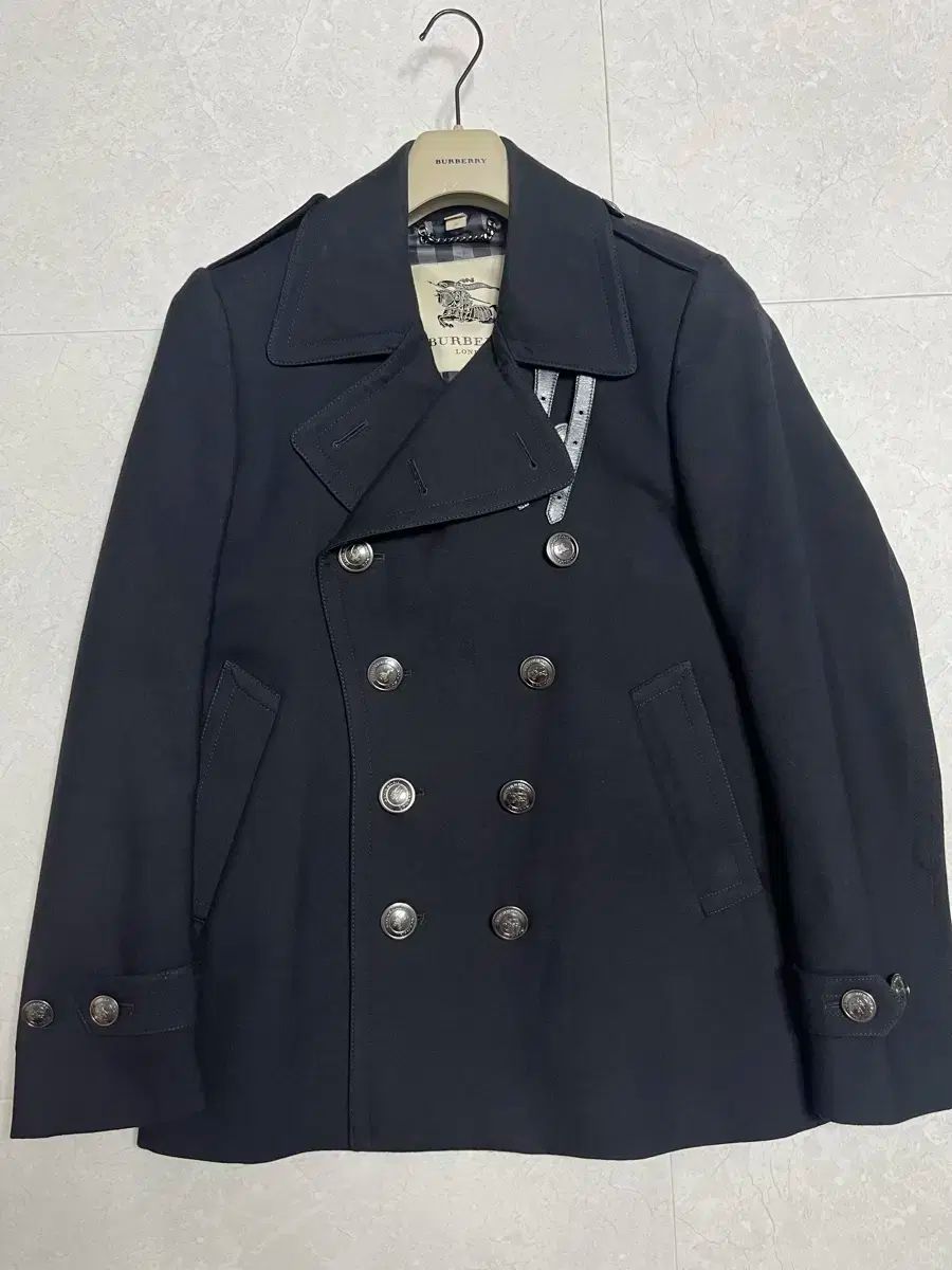 48 BURBERRY(バーバリー ) ウール ピーコート ダークネイビー 48 BURBERRY(バーバリー ) ウール ピーコート ダークネイビー