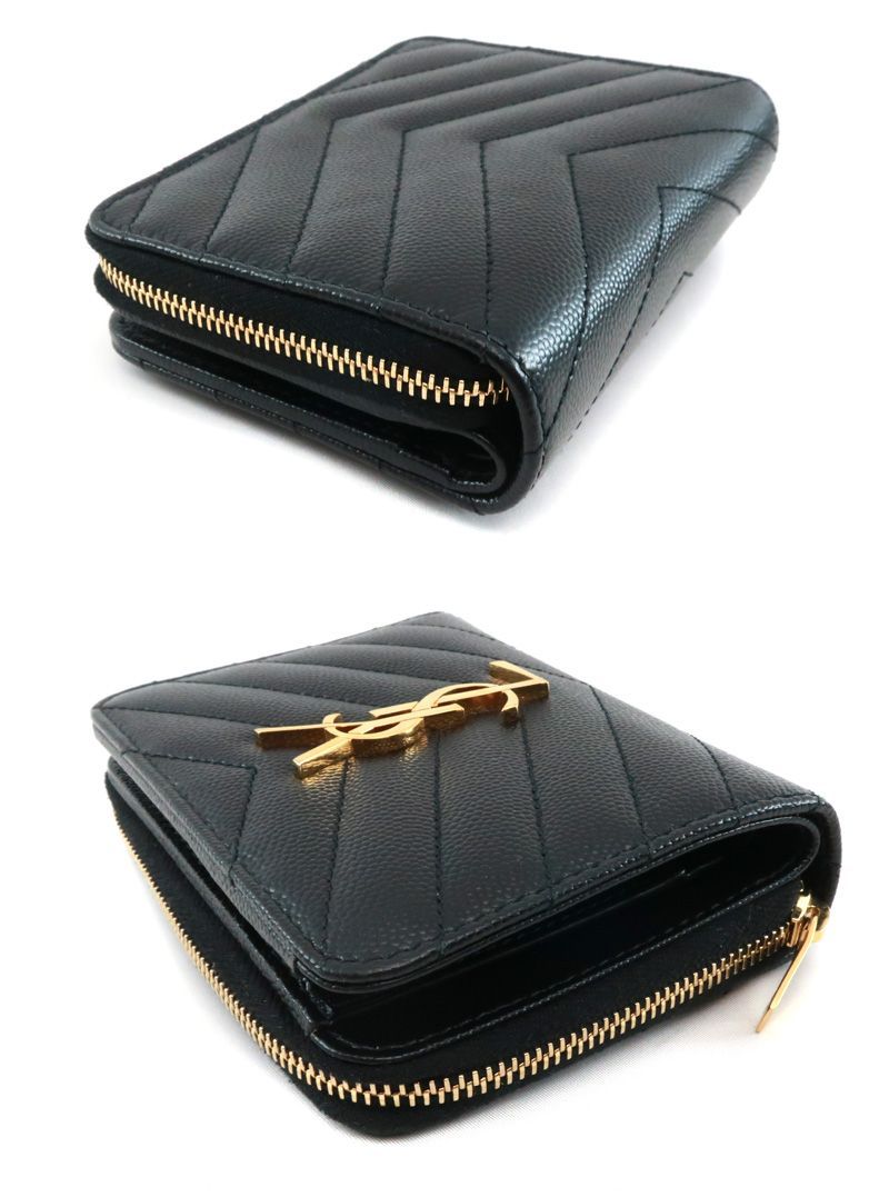 美品 サンローラン コンパクト財布 キルティング SAINT LAURENT 