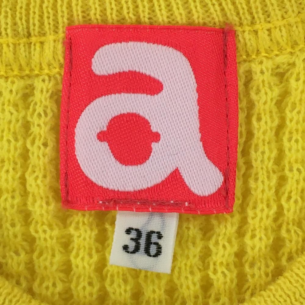 超美品】アルチビオ セーター イエロー×白 袖ライン ロゴ ニット