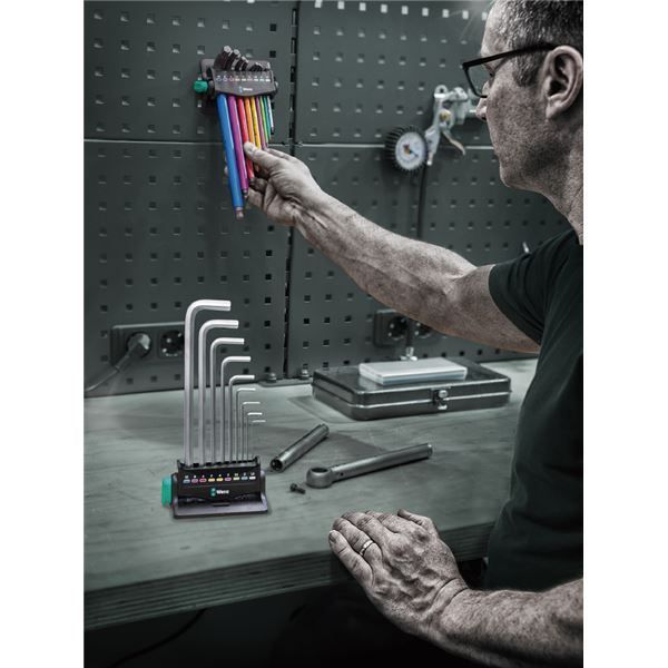 WERA ヴェラ ボールヘックスプラス L型 キーレンチ 9本組セット スタンド付き 022102 工具 ツール DIY 作業工具 道具 レンチ