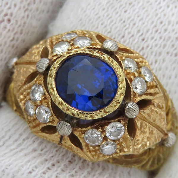 カッツァニーガ CAZZANIGA リング 指輪 ブルーサファイア ダイヤリング