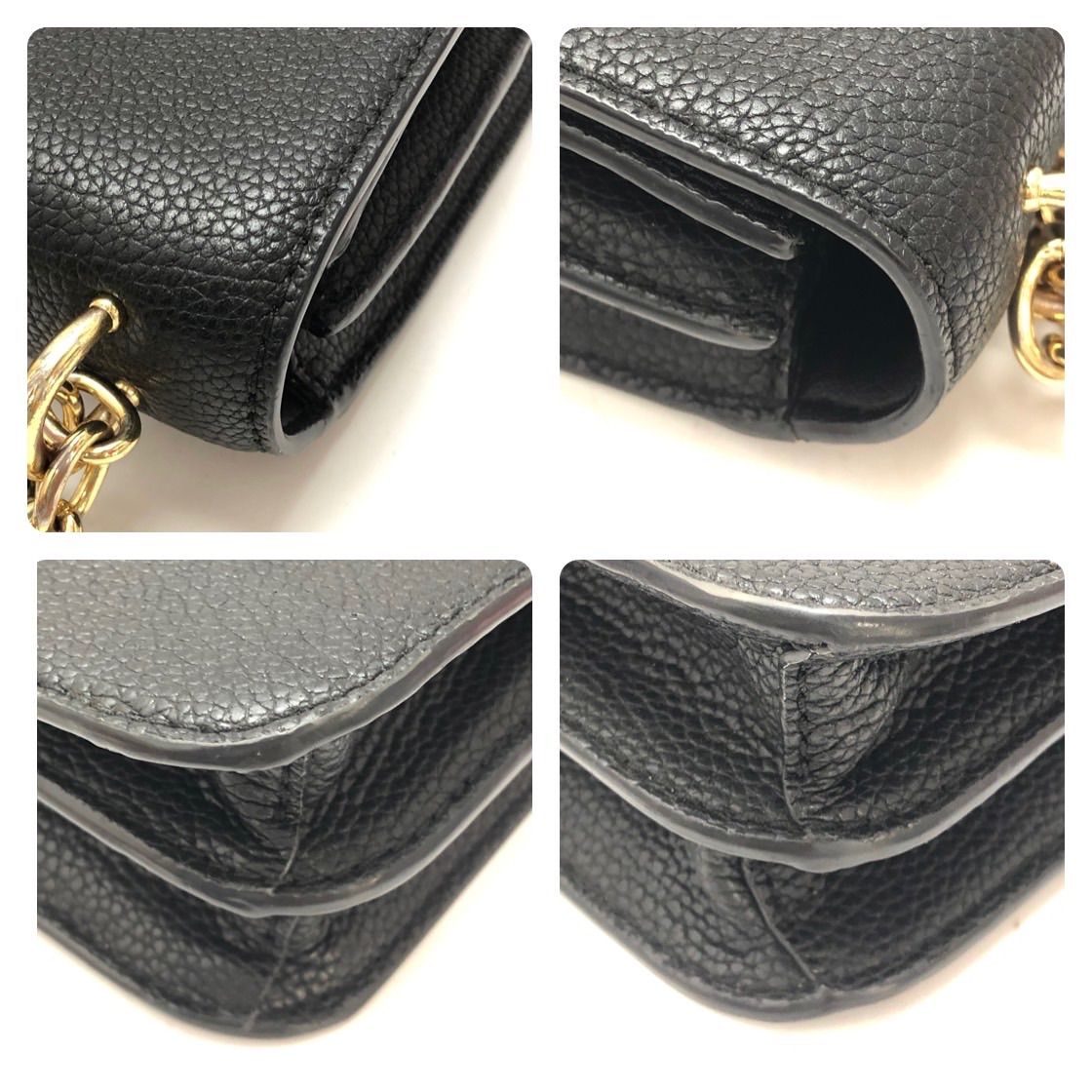 希少　Ralph Lauren ワンショルダーバッグ　オールレザー　黒　チェーン ローレン ラルフローレン チェーン レザー 黒色系 ショルダー