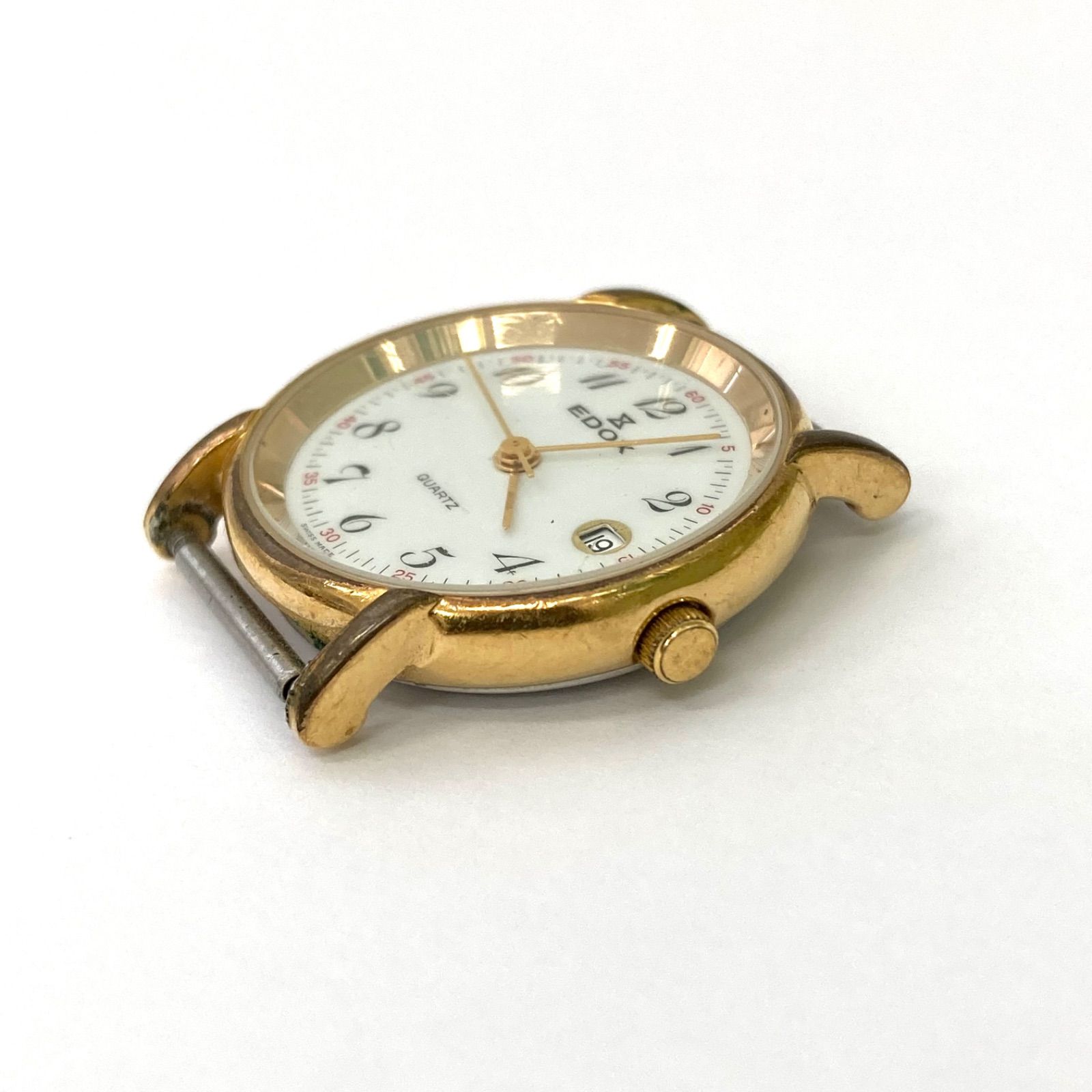 EDOX エドックス 手巻き 裏蓋エングレービング模様 ゴールド 稼働品ケース付 EDOX エドックス 手巻き 裏蓋エングレービング模様 ゴールド