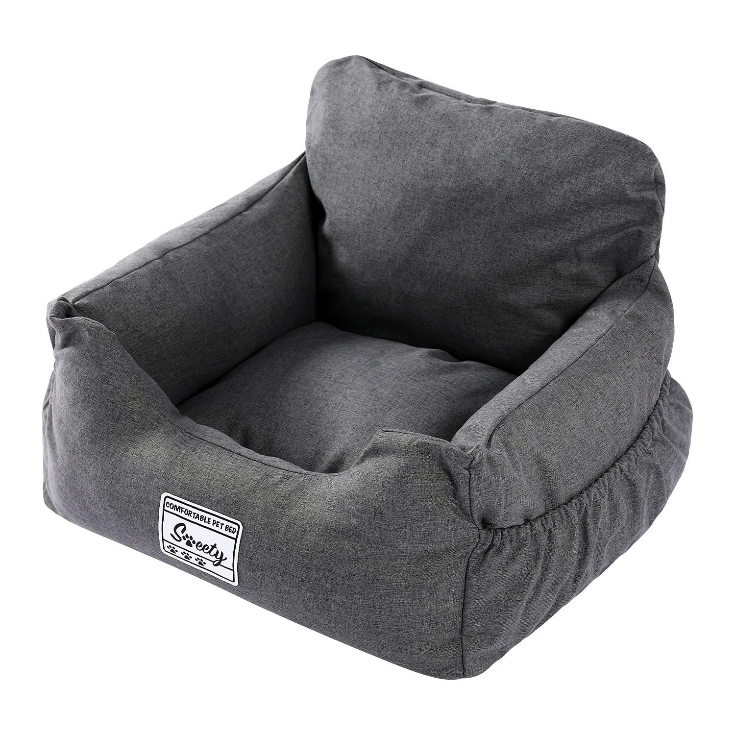 新品 PAWZ Road ドライブベッド 犬 車 ドライブシート ドライブボックス ペット 助手席 キャリーバッグ 車載用 飛び出し防止 リード付き 取り外し可能 洗濯可能 おでかけ カー用品 グレー