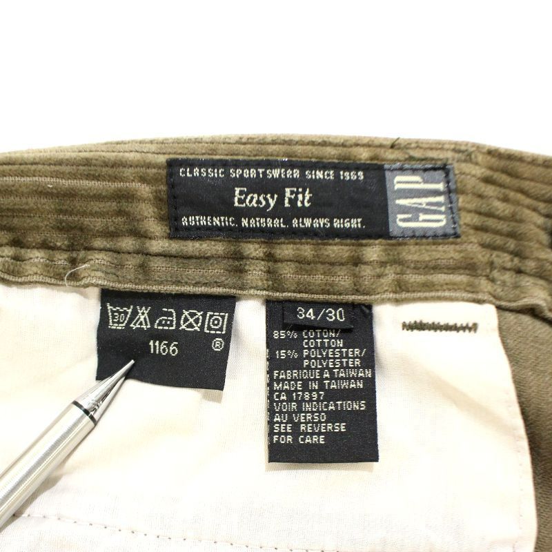 90s vintage GAP 2タック 太畝 コーデュロイ パンツ メンズ 表記