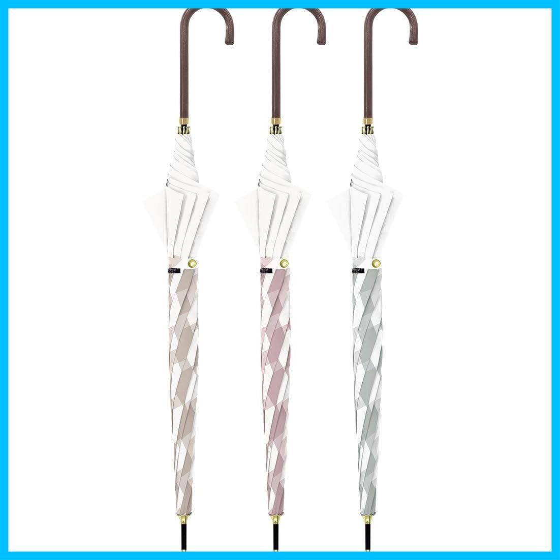 Natural Basic 中谷 婦人長傘 チェックバイ ミントグレー 714-055 ジャンプ 親骨サイズ 60 cm