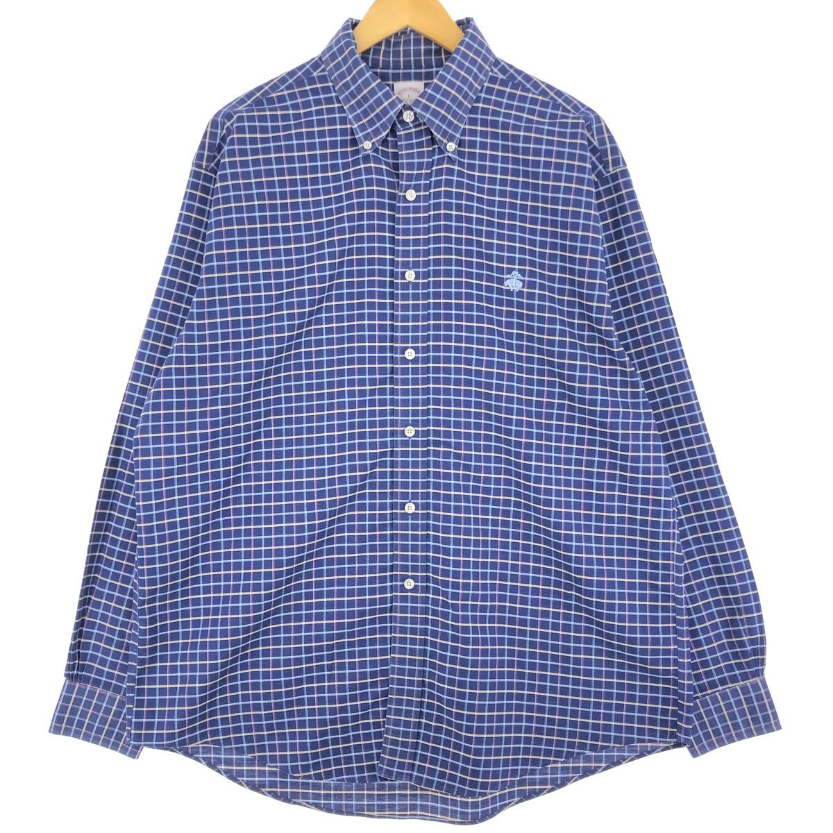 古着 ブルックスブラザーズ Brooks Brothers Est.1818 長袖 ボタンダウンチェックシャツ メンズL/eaa433024