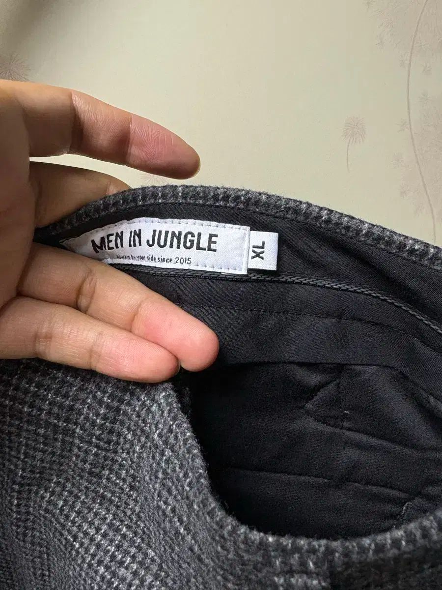  34 マン イン ジャングル ハウンドトゥース チェック ウール スラックス スラックス パンツ