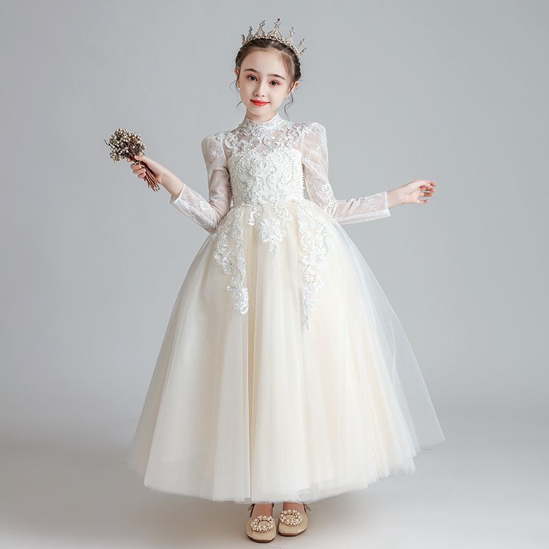 ロングドレス 子供ドレス 長袖 秋冬 ピアノ 発表会 女の子 フォーマル 結婚式 卒業式 パーティー 結婚式 お誕生日 写真 プレゼント ジュニア ドレス お姫様 姫系 韓国子供服 卒業式yisha02