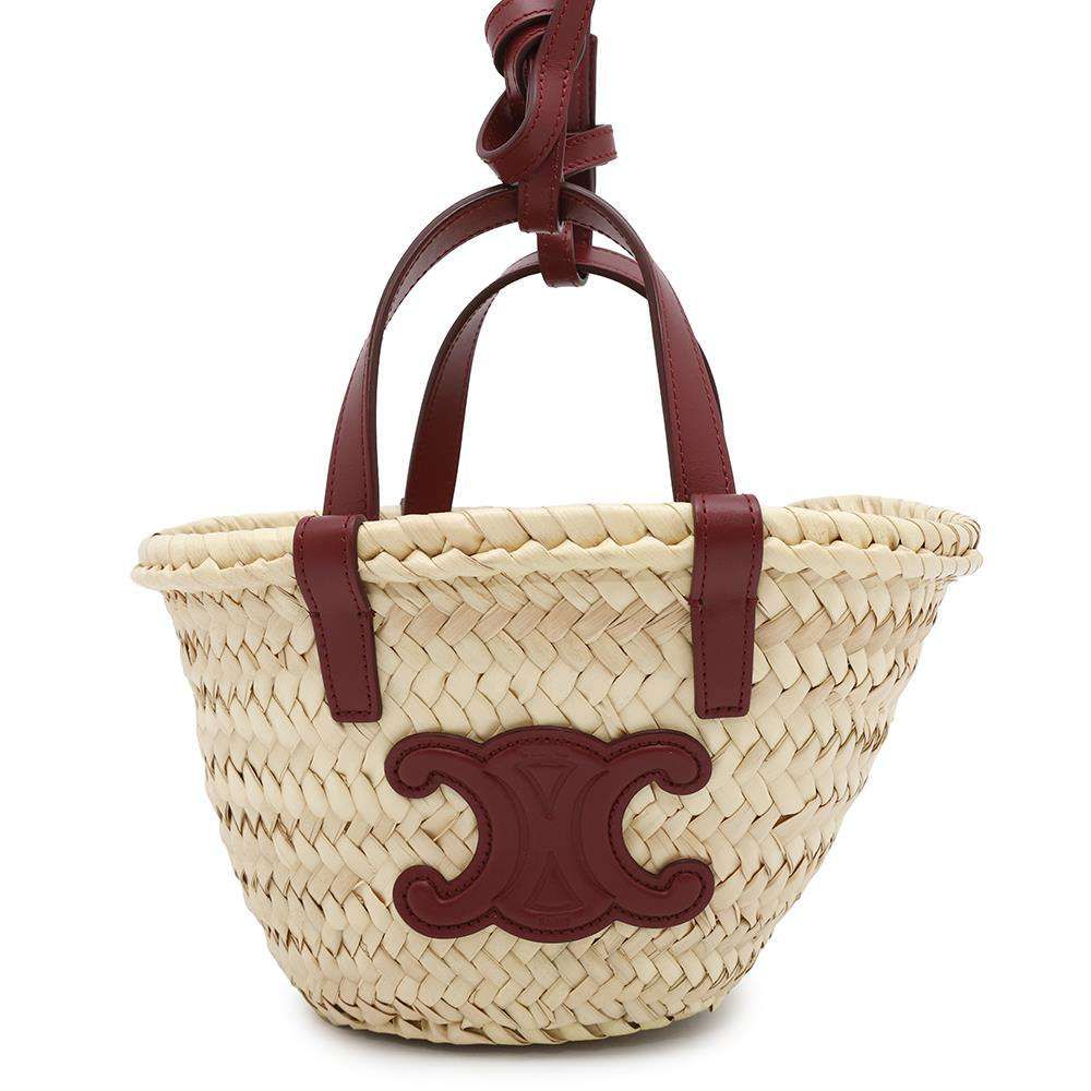 極美品！セリーヌ ミニ トリオンフ パニエ カゴバッグ 2way 希少色ボルドー