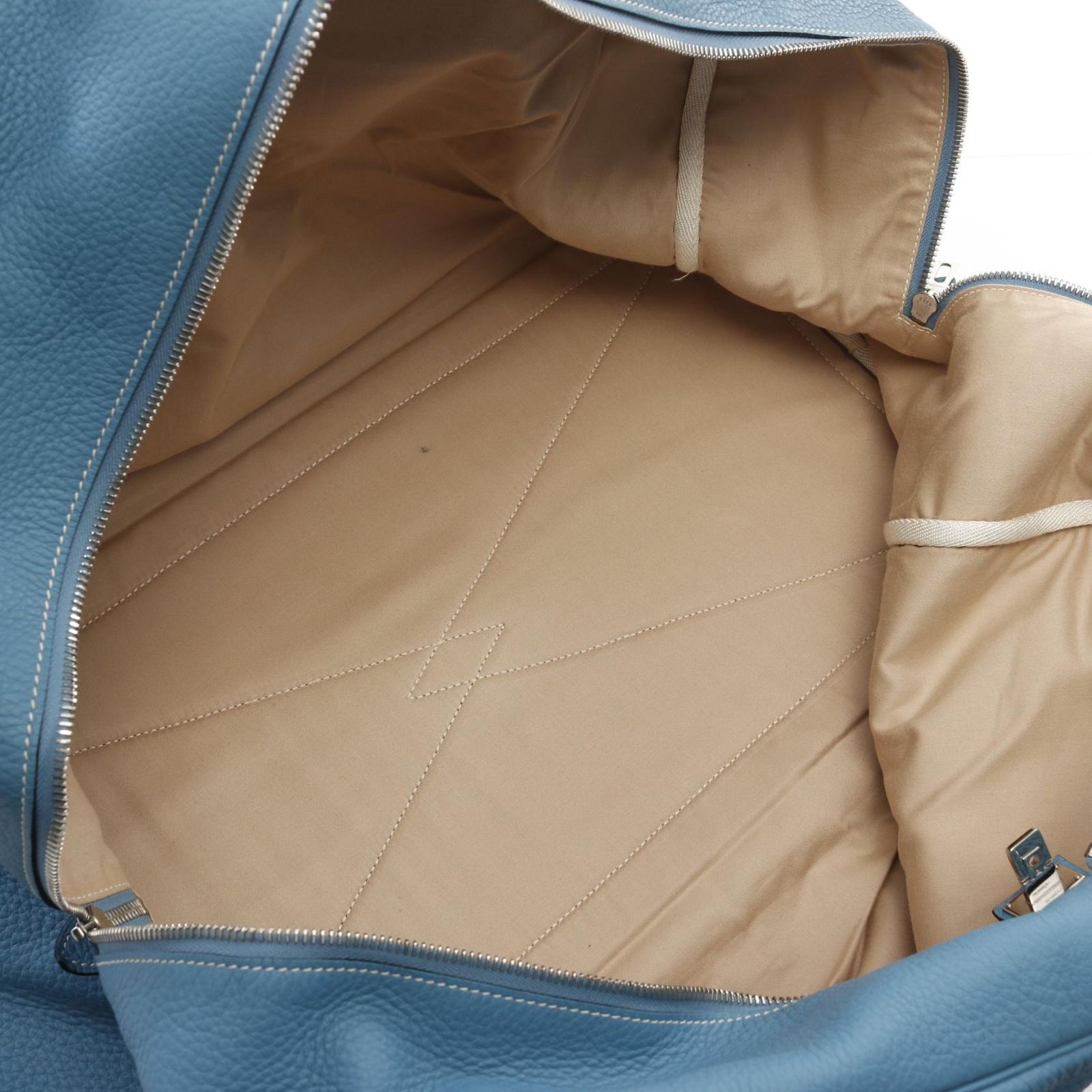 エルメス HERMES ボストンバッグ ヴィクトリア50 ブルージーン レザー