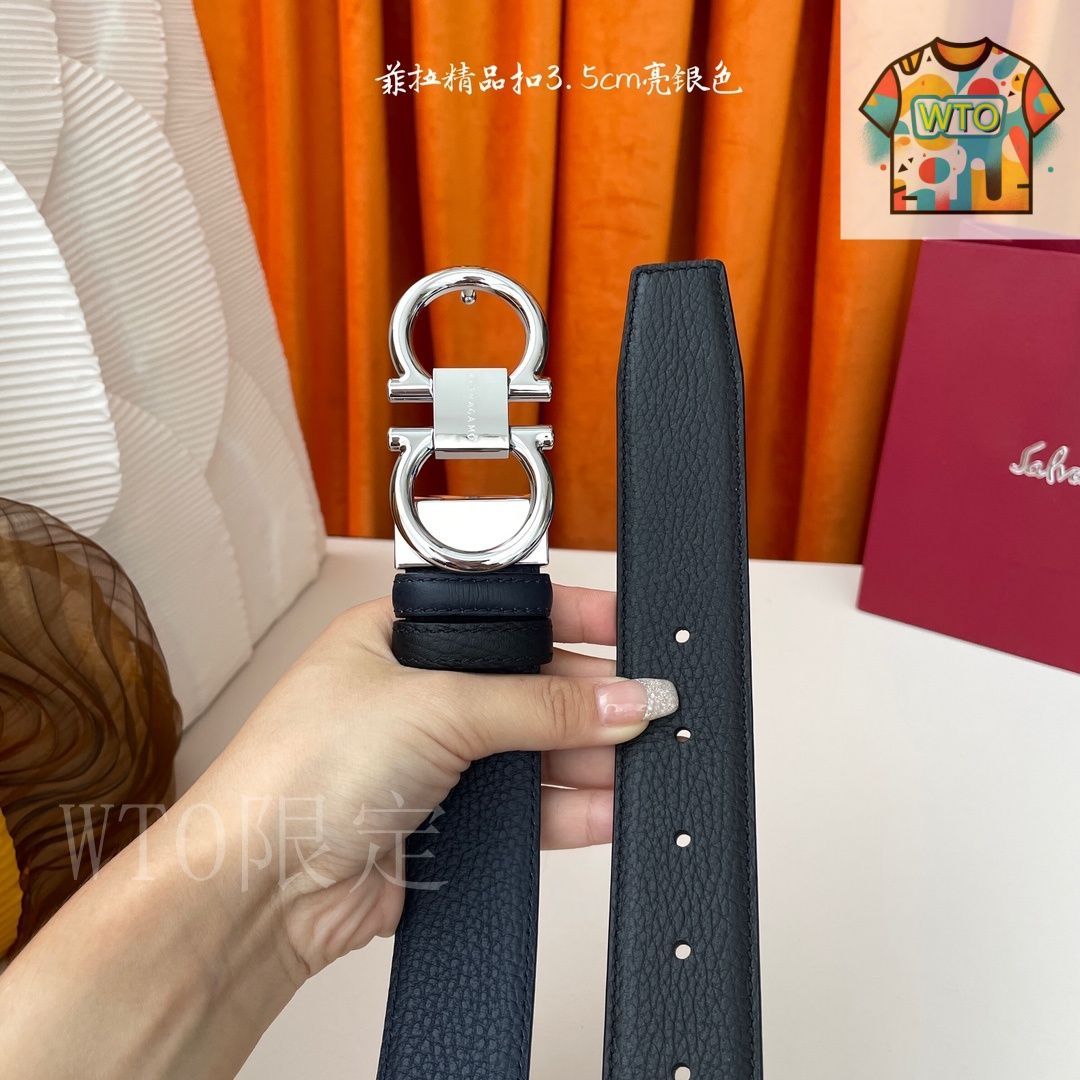 今日特価】FERRAGAMO フェラガモ ダブルフェイスレザーベルト-1