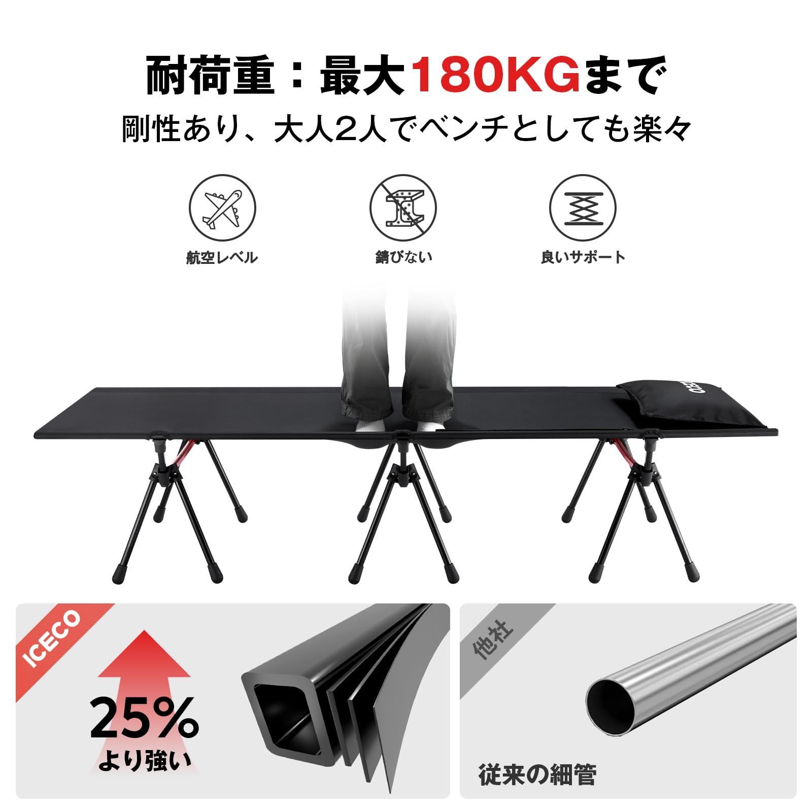 ICECO 2WAY コット 1000Dポリエステル Amazon.co.jp: Upgrade ICECO
