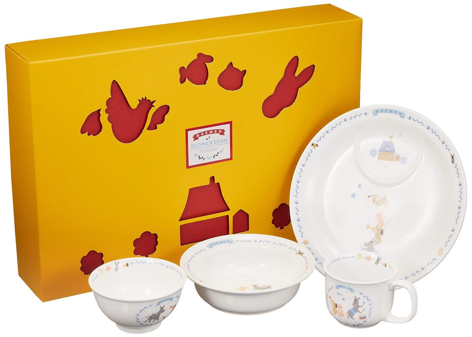 人気商品 離乳食 お食い初め ギフト 出産祝い オーブン すくいやすい食器 4点セット 電子レンジ ブルー 食洗機対応 ブレーメン 食器セット 日本製 子供用 7980-33139 NARUMI ナルミ