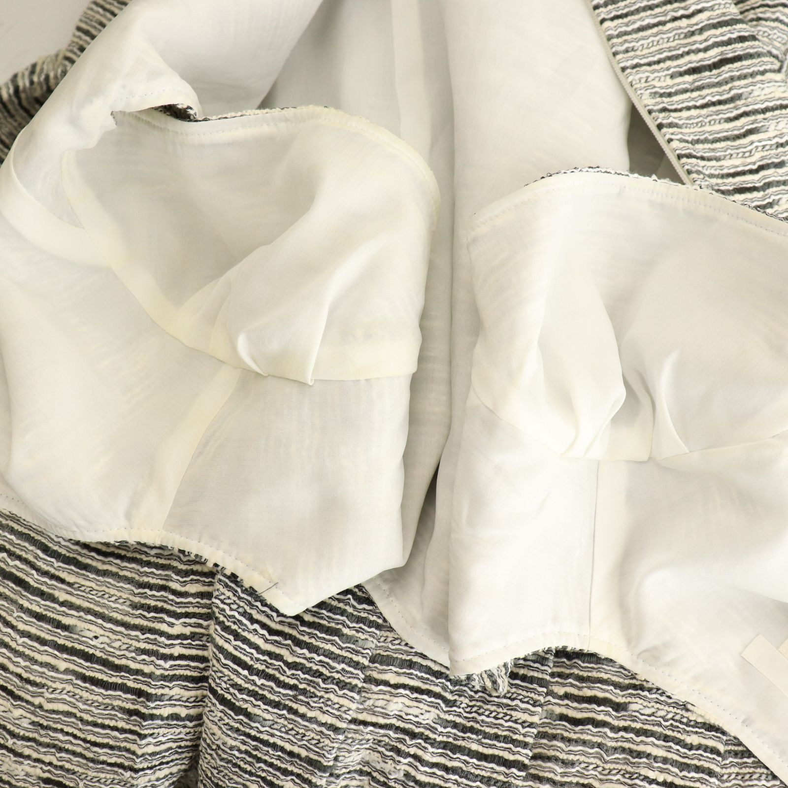 ルネ Rene TISSUE ツイード ワンピース ひざ丈 プリーツ 34