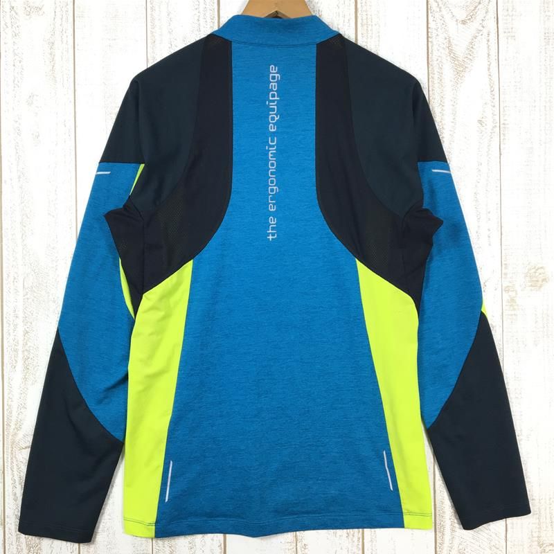 MENs M モンチュラ ラン エナジー ジップ マグリア RUN ENERGY ZIP MAGLIA ロングスリーブ ジップネック シャツ  MONTURA MMZR36X ブルー系