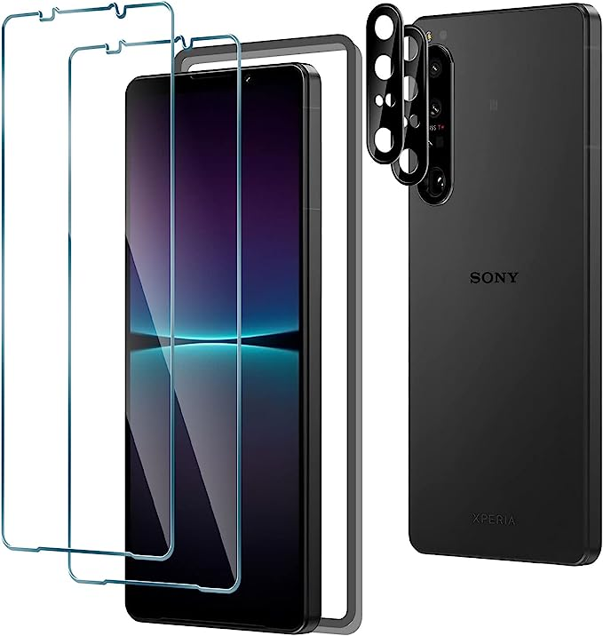 Xperia 1 V 【4枚セット】For ソニー Xperia 1V ガラスフィルム(2枚)+