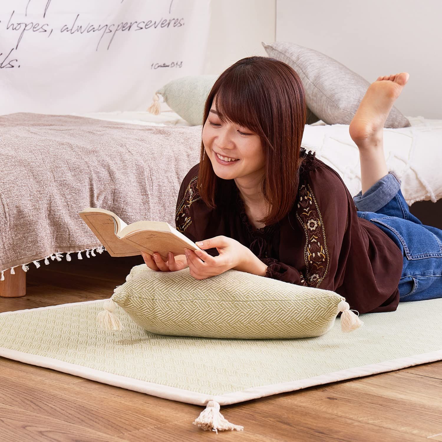 在庫処分】ウィード 江戸間6畳 カーペット ネイビー 約261×352cm