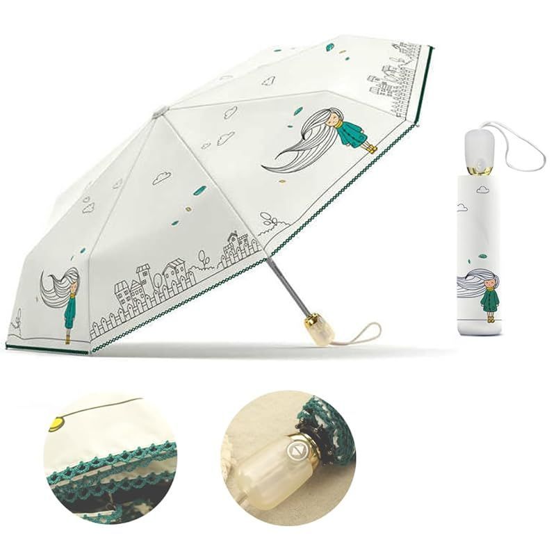 【新着商品】Dlin 日傘 uvカット 99.9遮光 折り畳み 折畳み フリル 晴雨兼用 日傘兼用雨傘 レディース 可愛い 日傘雨傘兼用 丈夫 ワンタッチ 折りたたみ傘 おしゃれ 完全遮光 耐風撥水 日焼け防