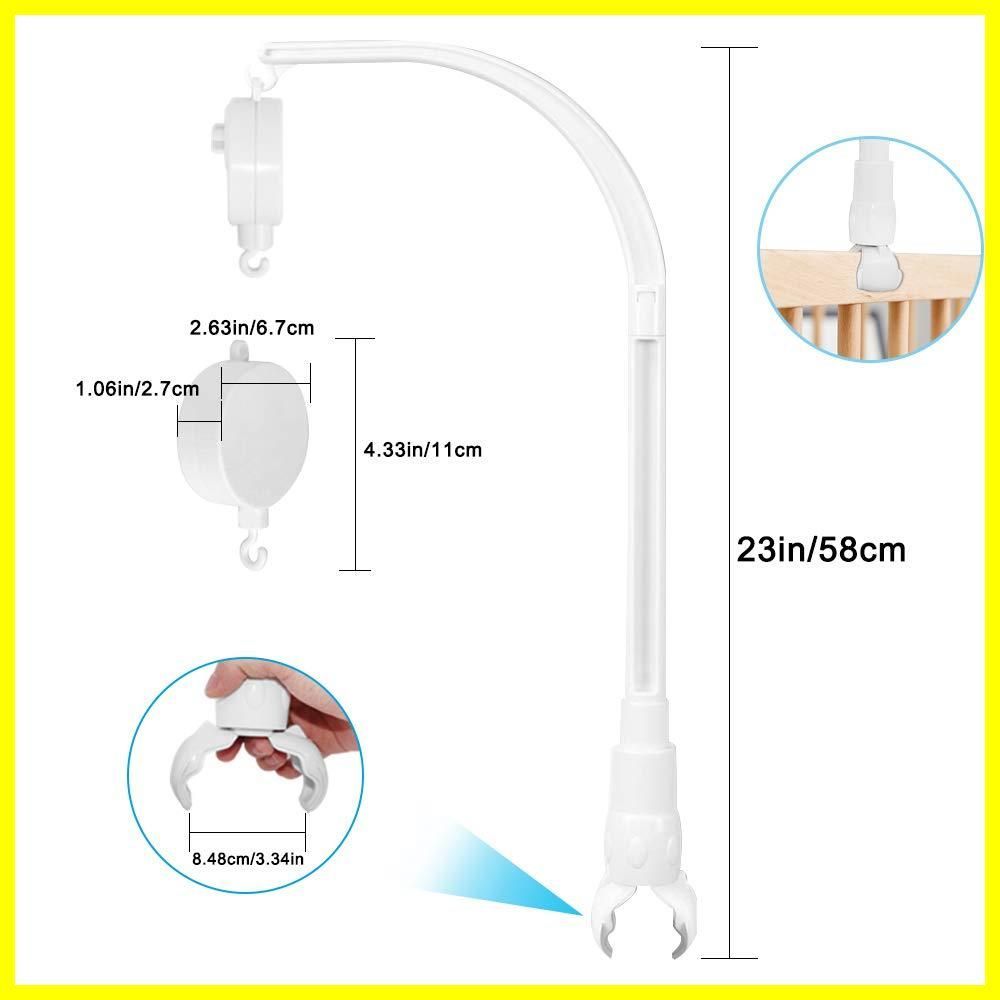 【売れ筋商品】AFUNTA 23インチ メリー オルゴール、調節可能なホルダーハンギングアーム　ブラケット　ステントセットナットネジ