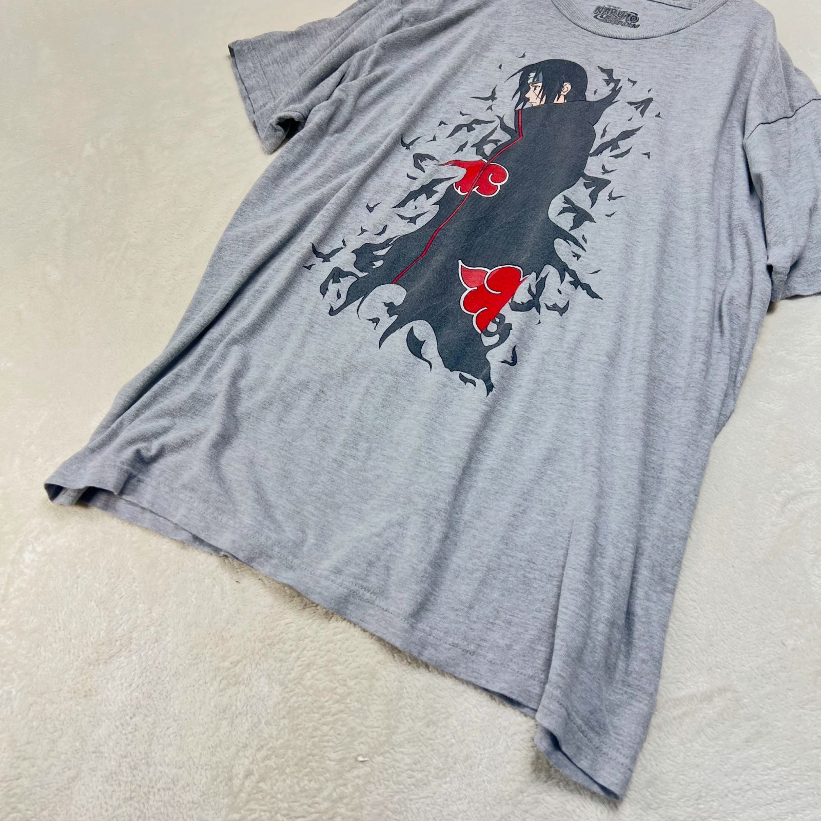 希少】ナルト公式 うちはイタチ Tシャツ XLサイズ グレー 大きいサイズ 