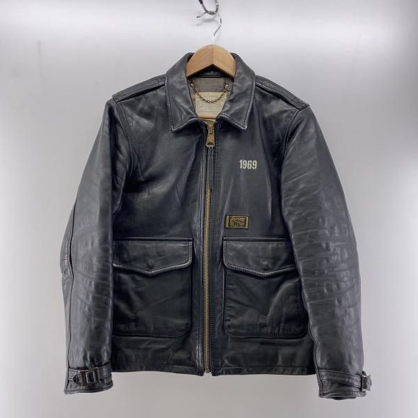 中古】NEIGHBEORHOOD ホースレザー A-2 フライトジャケット ブラック