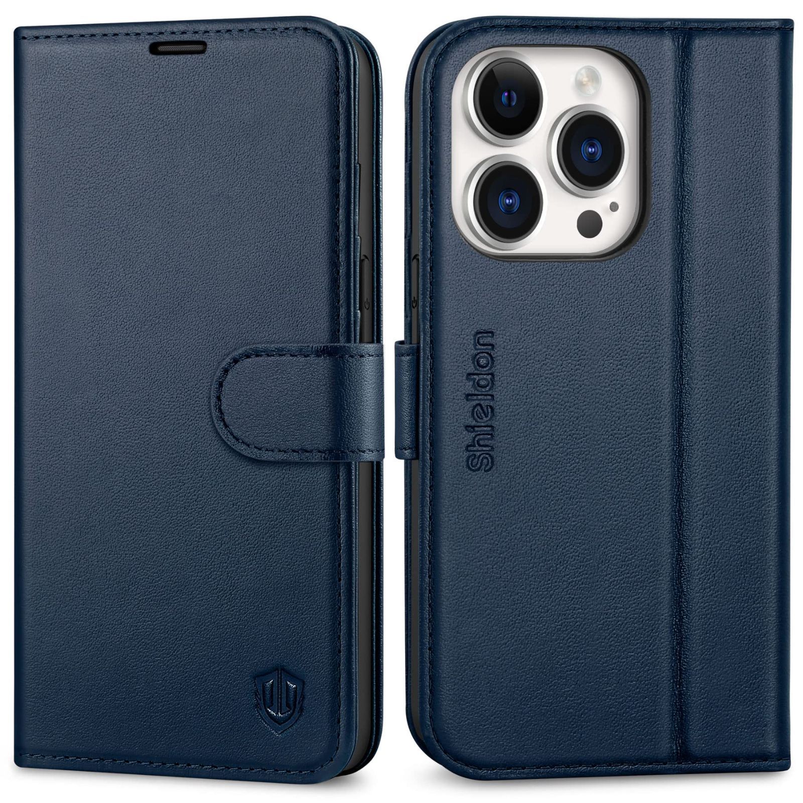 新品 SHIELDON iPhone14 Pro 対応 ケース 手帳型 アイホン14プロ 対応 ケース 本革レザー 衝撃吸収 全面保護 TPU素材 カード収納 財布型 横置きスタンド機能 マグネット内蔵 [RFIDブロッキング] あいふ