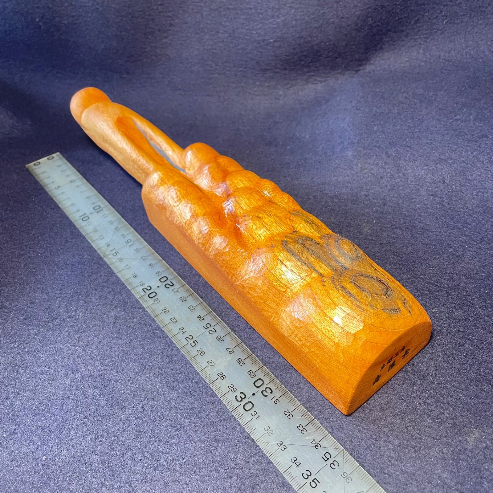 超激得，最新作 木彫 削り出しバトニング棒(欅•ZC461) 461g 彫り跡 手彫り 1木彫 乾燥材 無垢 木槌 マッサージ 指圧 叩き棒 彫刻 アウトドア 藁 たたき胡瓜  肩たたき 楮 その他