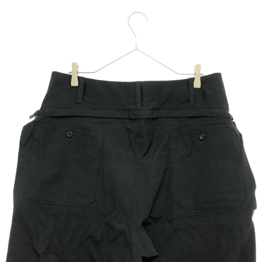 ヨウジヤマモトプールオム 17AW ウールシワギャバジン 後ろ垂れPパンツ