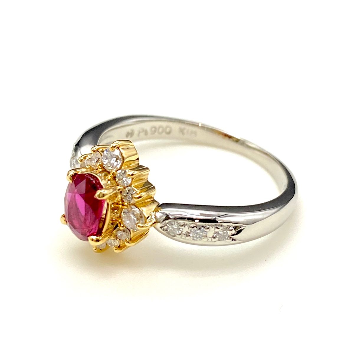 美品　プラチナリング　指輪　ルビー　ダイヤモンド　0.04 　Pt900 9号 美品 プラチナリング 指輪 ルビー ダイヤモンド 0.04 Pt900 9号 ひぴお