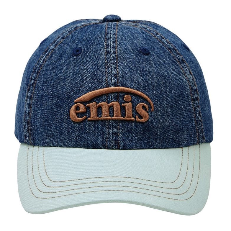 新品・未使用】emis キャップ Washed Denim Ball Cap BLUE/MINT ブルー