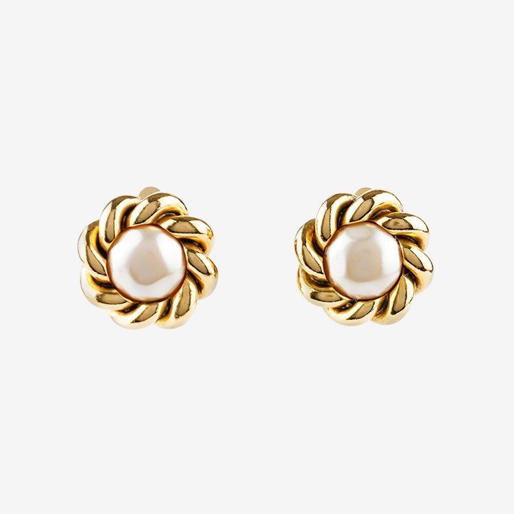 良品】CHANEL フェイクパールイヤリング2180 ゴールド ヴィンテージ 