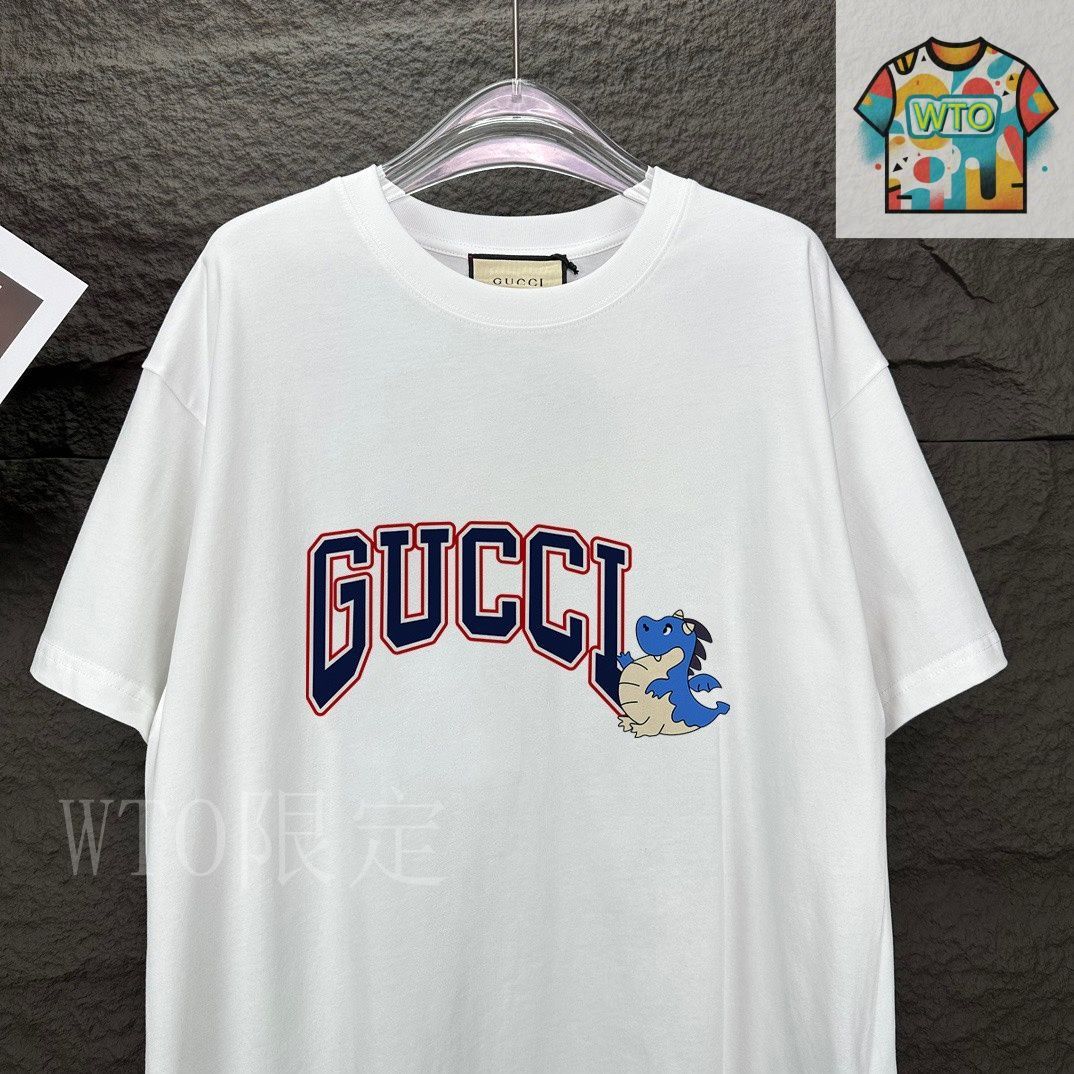 今日特価】Gucci 2025SS 限定ロゴプリント オーバーサイズ半袖 T