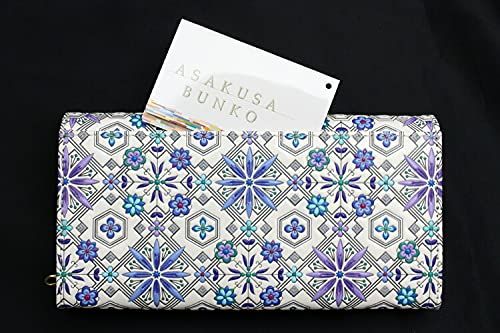 新品未使用　浅草文庫　友禅染 かぶせ 長財布 花菱　ブルー 楽天市場】【お種銭付】 【 浅草文庫 】 友禅染 かぶせ 長財布
